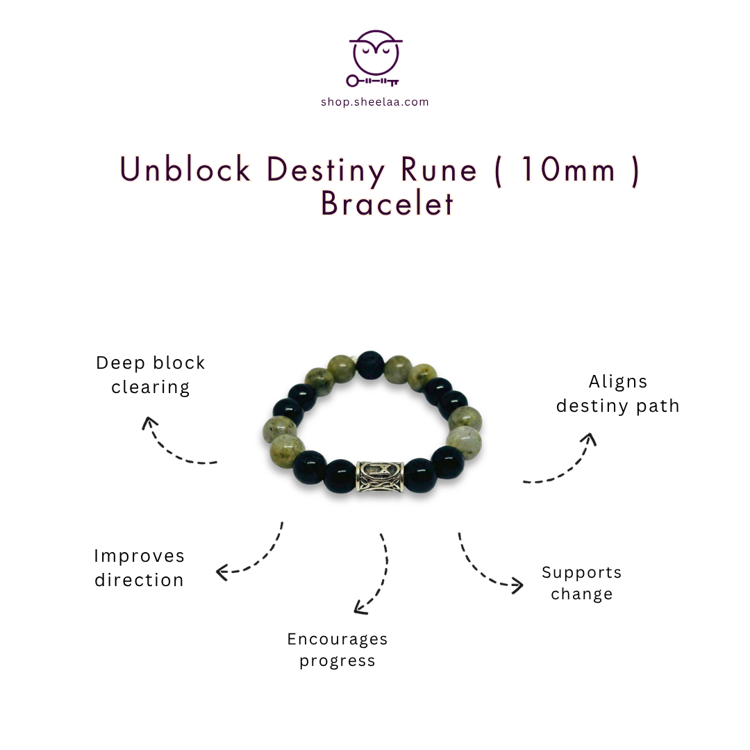 Unblock Destiny Rune Bracelet 10mm HOUSE OF SHEELAA