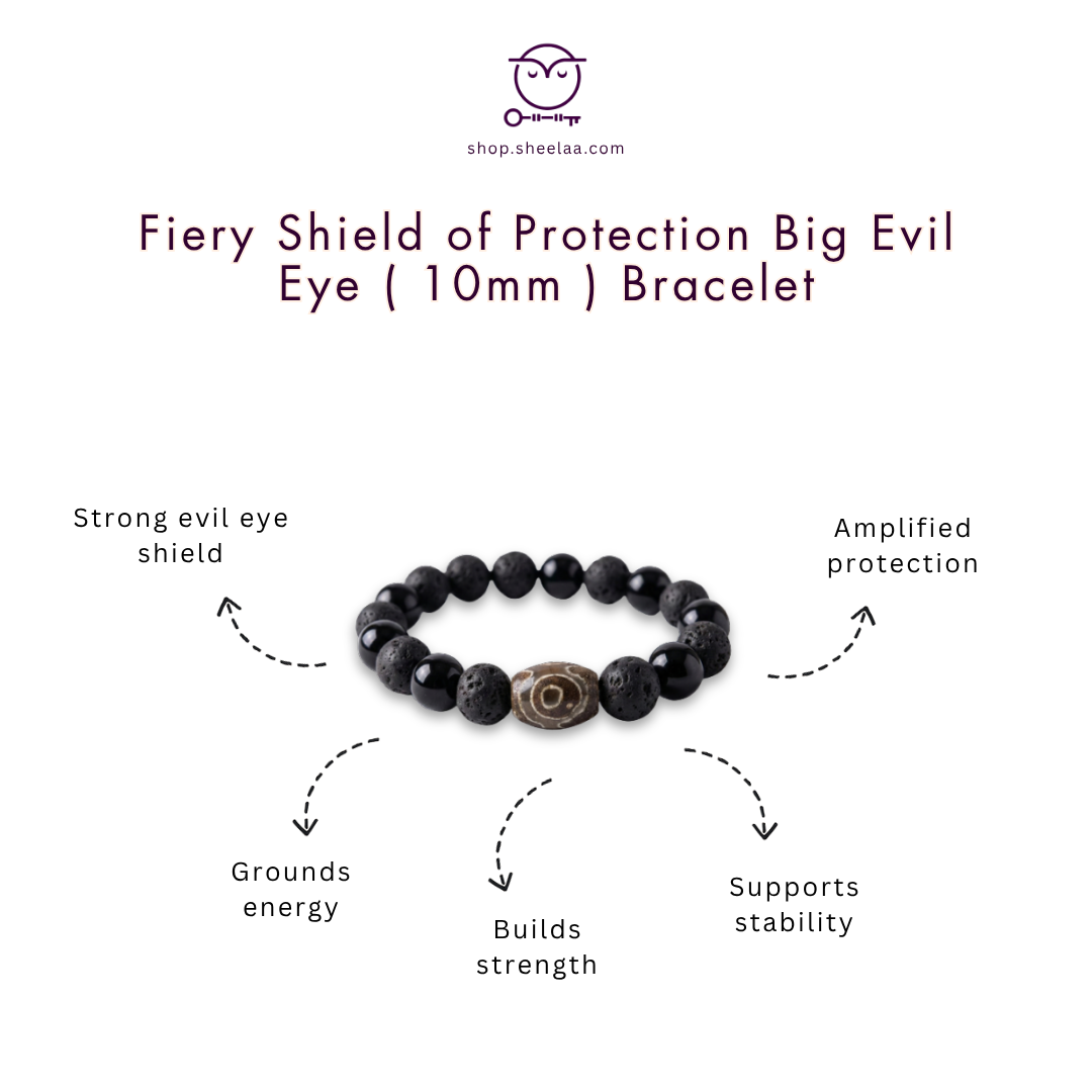 Fiery Shield of Protection (Bracelet) Big Evil Eye 10mm Online Store of Sheelaa M Bajaj
