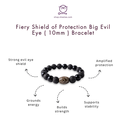 Fiery Shield of Protection (Bracelet) Big Evil Eye 10mm Online Store of Sheelaa M Bajaj