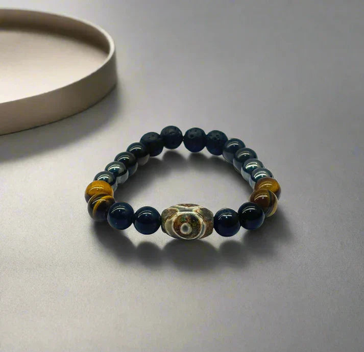 Fiery Wall of Protection Evil Eye Bracelet for strong protection against negativity, evil eye defense crystal bracelet for strength, safety, and positive energy