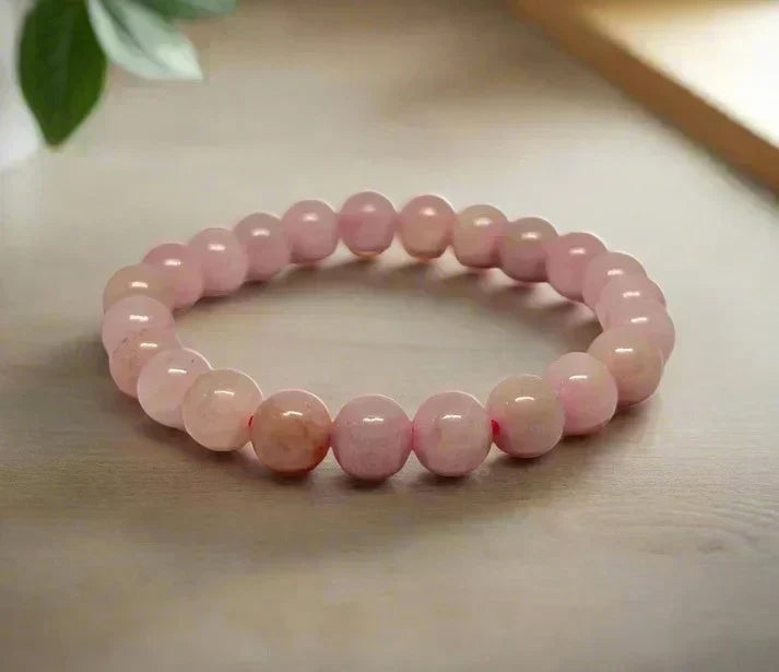 Rose Quartz Love Bracelet India with natural pink crystal beads for love and emotional healing