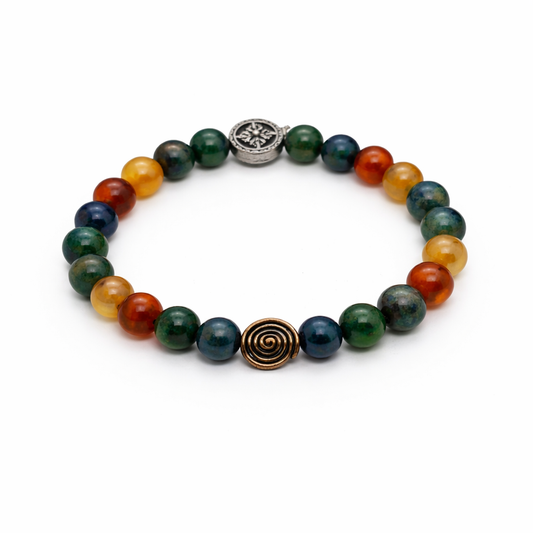 Mulank 1 Bracelet with Carnelian and Azurite crystals by House of Sheelaa