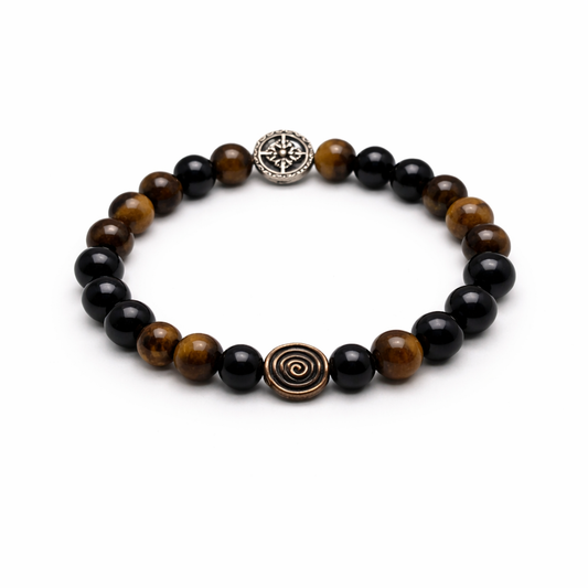 Mulank 2 Bracelet with Tiger's Eye and Black Tourmaline by House of Sheelaa
