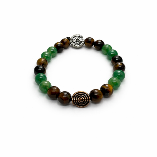Mulank 6 Bracelet with Tiger's Eye and Green Aventurine by House of Sheelaa
