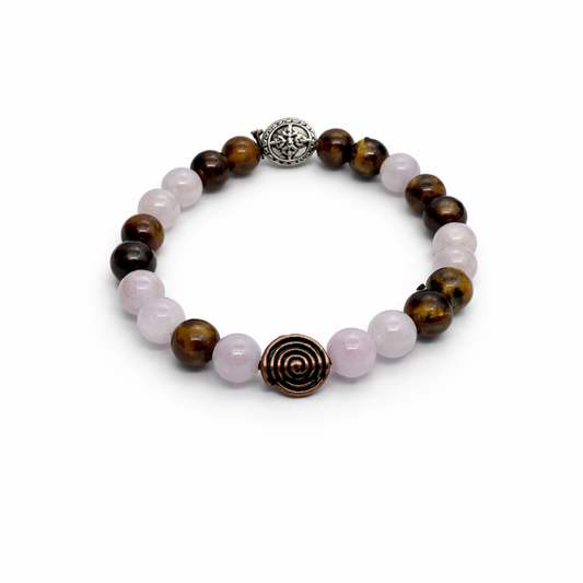 Mulank 7 Bracelet with Tiger's Eye and Aquamarine by House of Sheelaa
