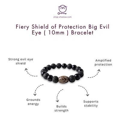 Fiery Shield of Protection (Bracelet) Big Evil Eye 10mm Online Store of Sheelaa M Bajaj