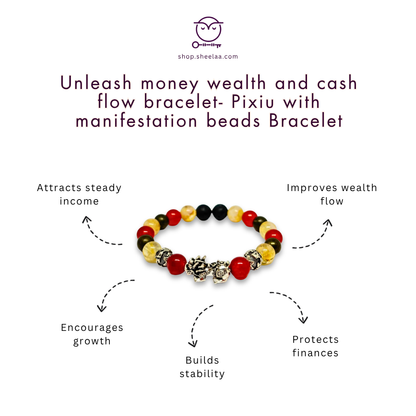 Pixiu Citrine Pyrite prosperity bracelet by Sheelaa M Bajaj on altar with incense