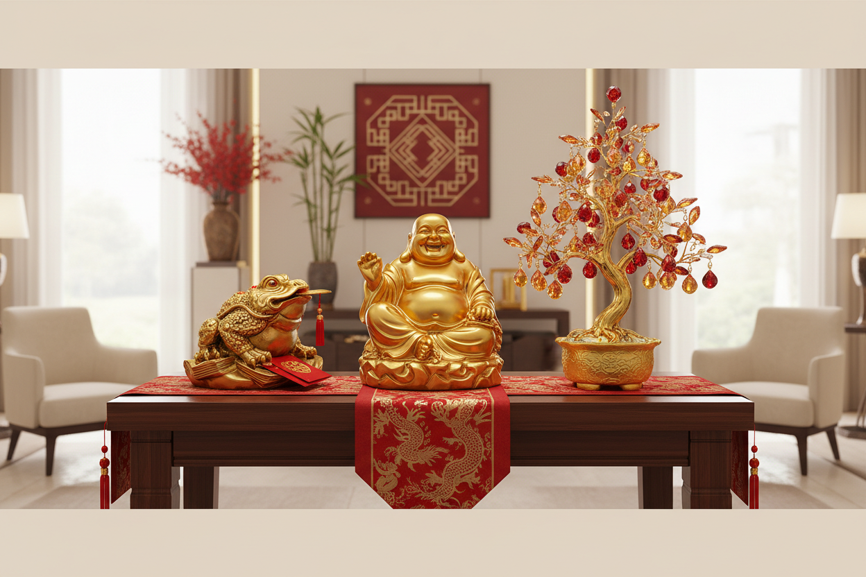 Feng Shui remedies for wealth luck harmony positive energy home decor spiritual prosperity products